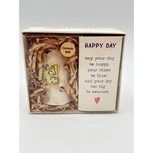 Heartful Home Happy Day Ceramic Butterfly Bell Gift DEMDACO Tracy Pesche